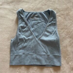 Garage Women's Light Blue Ribbed Tank Top